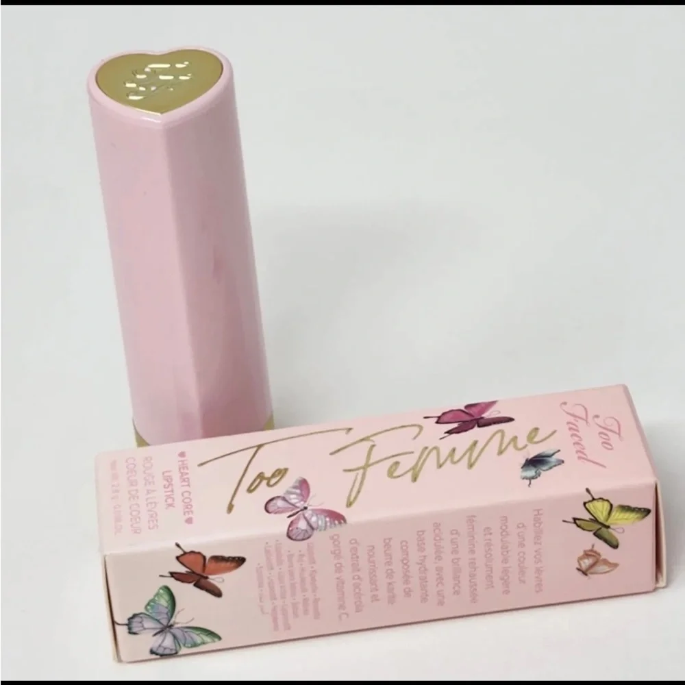 TOO FACED TOO FEMME HEART CORE LIPSTICK - Heart Core (cherry red) NIB